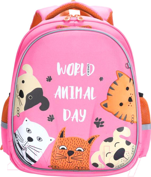 Изображение товара Школьный рюкзак Grizzly RAz-086-14 (розовый)