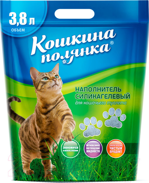 Наполнитель для туалета Кошкина Полянка Силикагелевый / 0103 (3.8л)