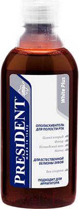 Изображение товара Ополаскиватель для полости рта PresiDent White здоровая белизна (250мл)