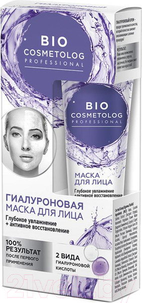 Изображение товара Маска для лица кремовая Fito Косметик BioCosmetolog Гиалуроновая Увлажнение и активное восстановление (45мл)