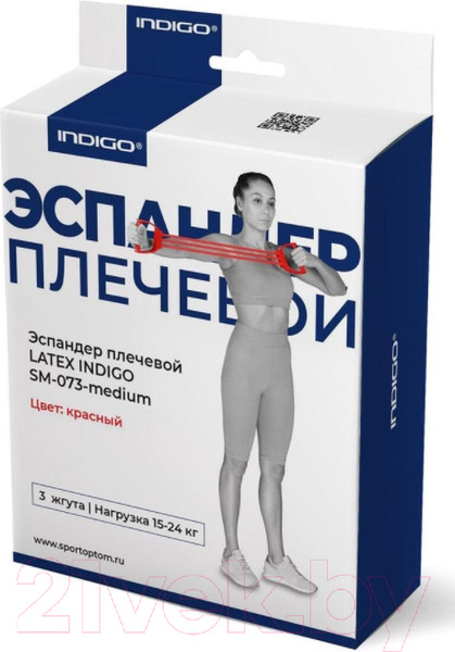 Изображение товара Эспандер Indigo Sport Плечевой Latex Medium SM-073 (красный)