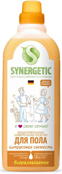 Изображение товара Чистящее средство для пола Synergetic Биоразлагаемое. Цитрусовая свежесть (750мл)