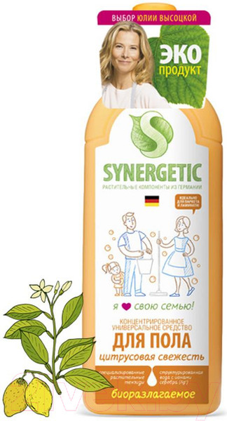 Изображение товара Чистящее средство для пола Synergetic Биоразлагаемое. Цитрусовая свежесть (750мл)