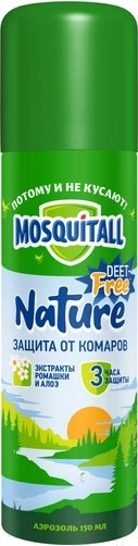 Изображение товара Аэрозоль от насекомых Mosquitall Nature от комаров (150мл)
