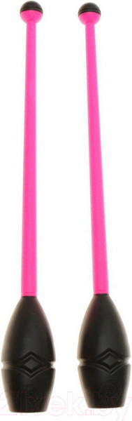 Изображение товара Булавы для художественной гимнастики Indigo Sport IN017 (розовый/черный)