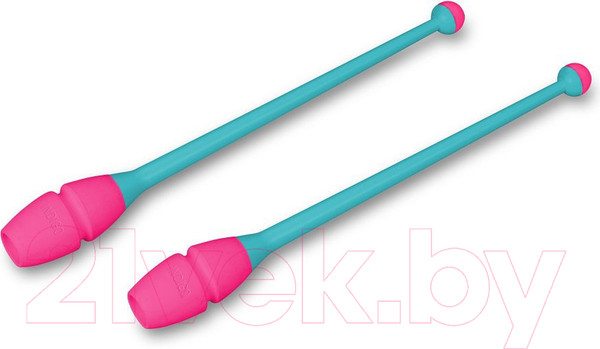 Изображение товара Булавы для художественной гимнастики Indigo Sport IN017 (бирюзовый/розовый)