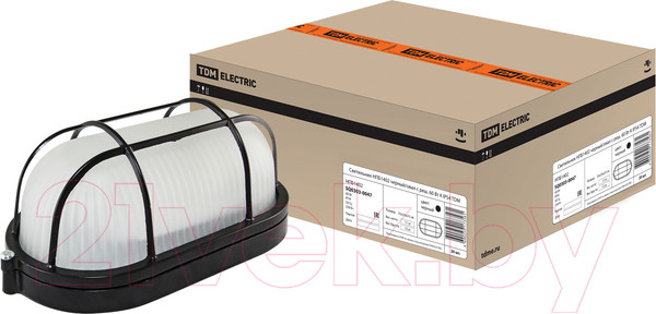 Изображение товара Светильник ЖКХ TDM НПБ1402 60Вт IP54 (черный, овал с решеткой)