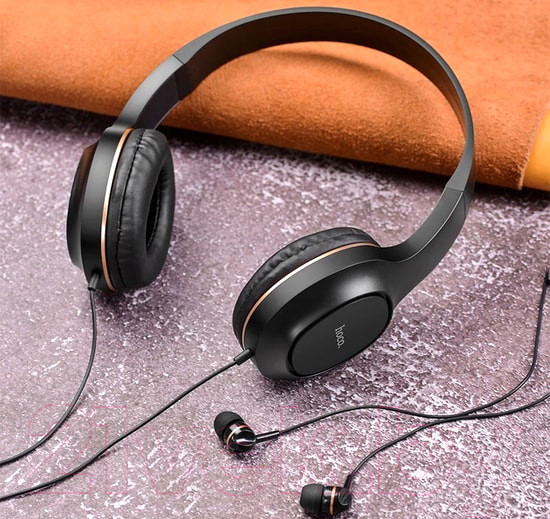 Изображение товара Наушники-гарнитура Hoco W24 (золото)