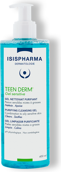 Изображение товара Гель для умывания ISISPHARMA Teen Derm Gel Sensitive очищающий для жирной и проблемной кожи (400мл)