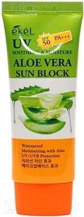 Изображение товара Крем солнцезащитный Ekel UV Aloe Vera Sun Block SPF50+/PA+++ с экстрактом алоэ (70мл)
