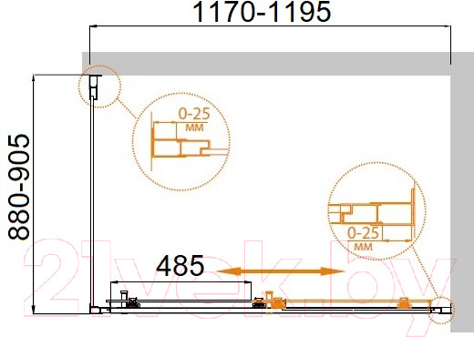 Изображение товара Душевой уголок Cezares MOLVENO-AH-11-120/90-P-Cr