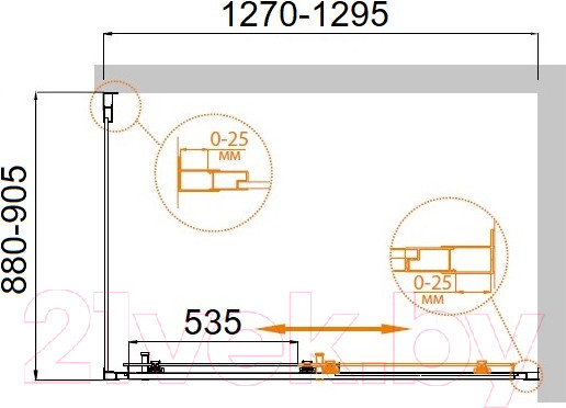 Изображение товара Душевой уголок Cezares MOLVENO-AH-11-130/90-C-Cr-IV