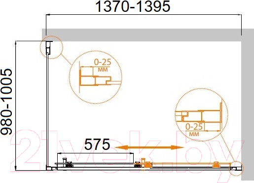 Изображение товара Душевой уголок Cezares MOLVENO-AH-11-140/100-C-Cr-IV