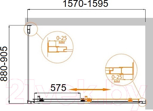 Изображение товара Душевой уголок Cezares MOLVENO-AH-11-160/90-C-Cr-IV