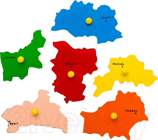 Изображение товара Развивающая игрушка ЛЭМ Рамка-вкладыш. Карта Беларуси / 5028