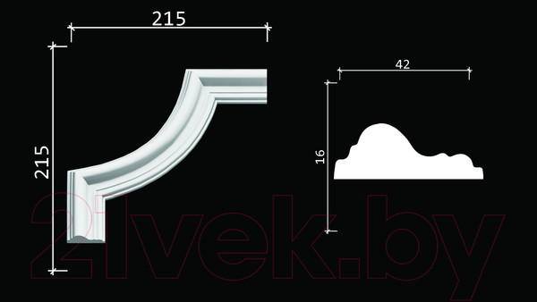 Изображение товара Молдинг Decor-Dizayn C1-DD301 гладкий (215x215x16)