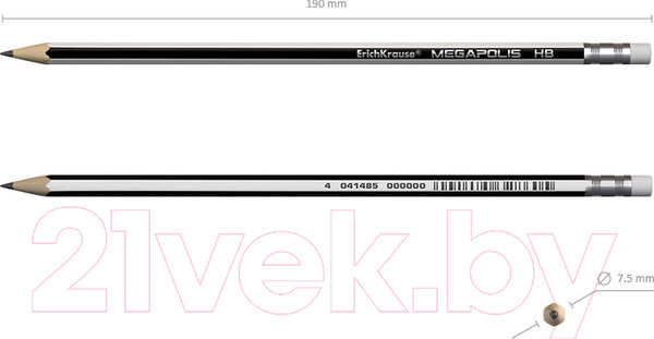 Изображение товара Простой карандаш Erich Krause Megapolis HB / 45486