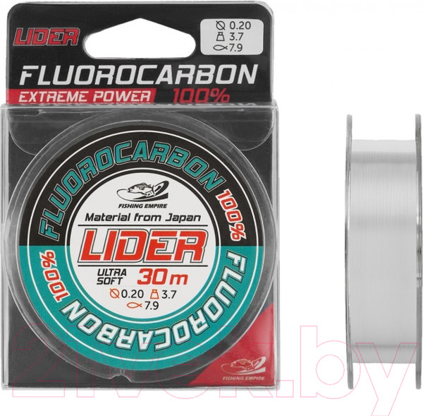 Изображение товара Леска флюорокарбоновая Fishing Empire Lider Fluorocarbon 100% 20м 0.45мм / FLN- 0145