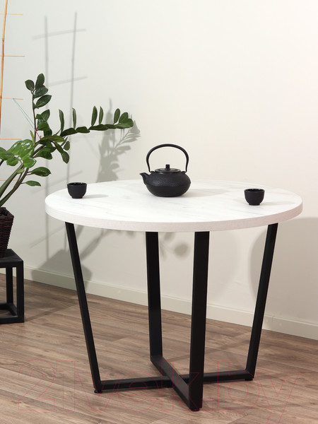 Изображение товара Обеденный стол Millwood Лофт Орлеан Л D120x75 (дуб белый Craft/металл черный)