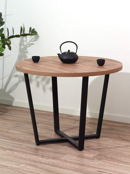 Изображение товара Обеденный стол Millwood Лофт Орлеан Л D120x75 (дуб табачный Craft/металл черный)