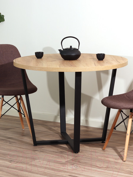 Изображение товара Обеденный стол Millwood Лофт Орлеан Л D120x75 (дуб золотой Craft/металл черный)