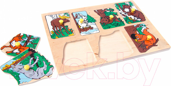 Изображение товара Развивающая игрушка ЛЭМ Рамка-вкладыш. Животные наших лесов / 1435