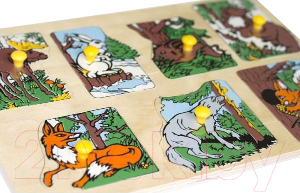 Изображение товара Развивающая игрушка ЛЭМ Рамка-вкладыш. Животные наших лесов / 1435