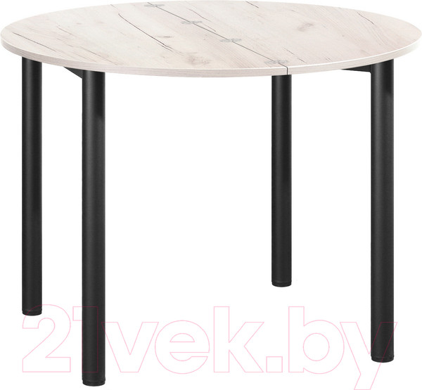 Изображение товара Обеденный стол Millwood Далис 3 60х120-110х76 (дуб белый Craft/металл черный)