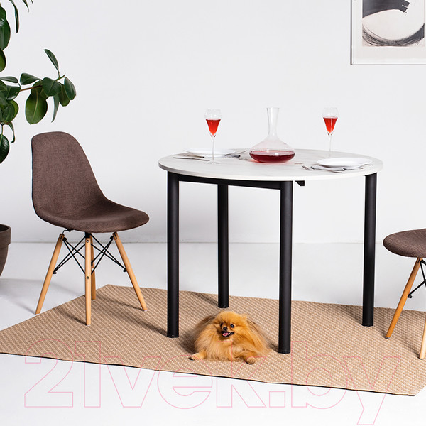 Изображение товара Обеденный стол Millwood Далис 3 60х120-110х76 (дуб белый Craft/металл черный)