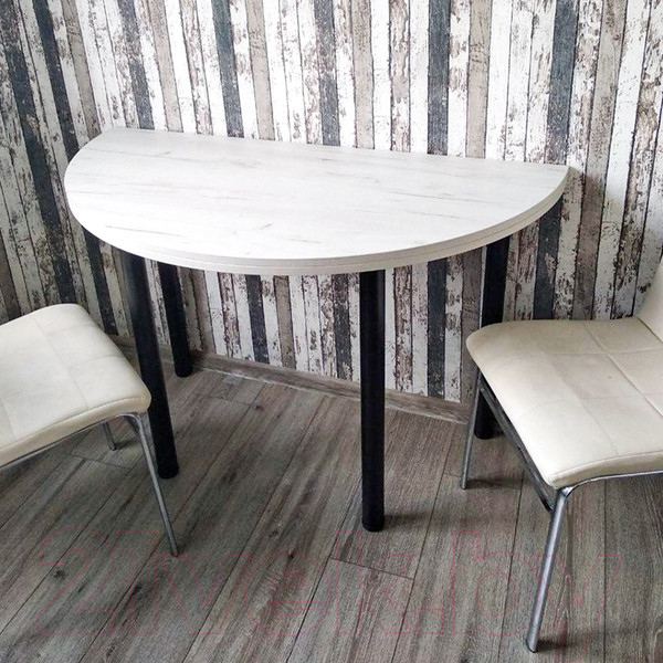 Изображение товара Обеденный стол Millwood Далис 3 60х120-110х76 (дуб белый Craft/металл черный)