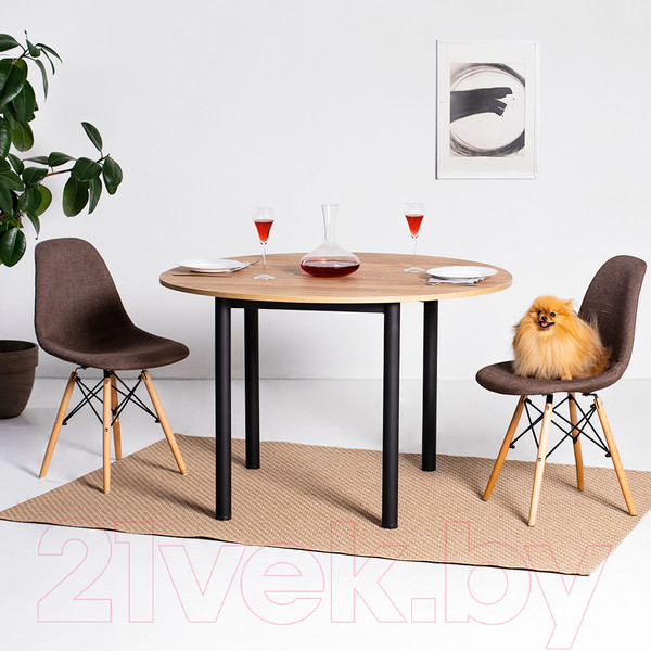 Изображение товара Обеденный стол Millwood Далис 3 60х120-110х76 (дуб золотой Craft металл черный)