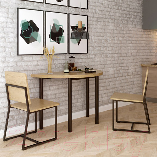 Изображение товара Обеденный стол Millwood Далис 3 60х120-110х76 (дуб золотой Craft металл черный)