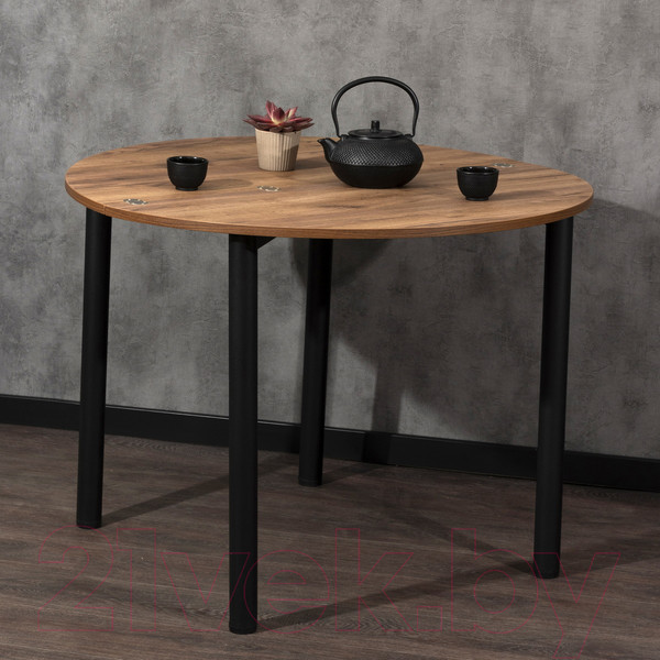 Изображение товара Обеденный стол Millwood Далис 3 60х120-110х76 (дуб табачный Craft/металл черный)