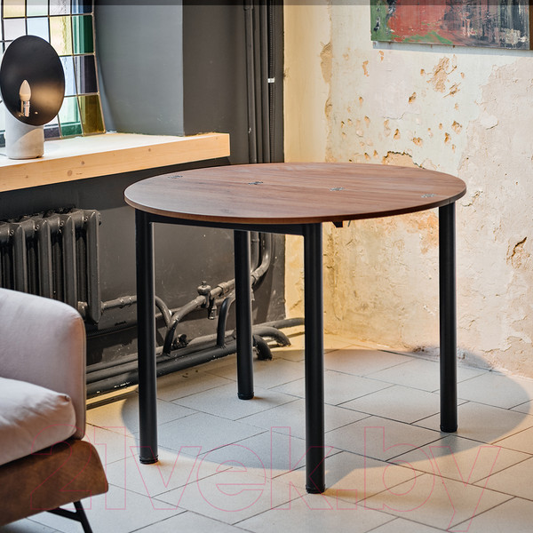 Изображение товара Обеденный стол Millwood Далис 3 60х120-110х76 (дуб табачный Craft/металл черный)