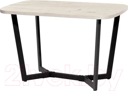 Изображение товара Обеденный стол Millwood Лофт Мюнхен Л 120x70x75 (дуб белый Craft/металл черный)
