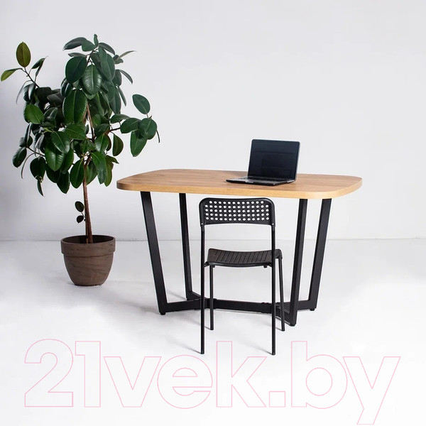 Изображение товара Обеденный стол Millwood Лофт Мюнхен Л 120x70x75 (дуб золотой Craft/металл черный)