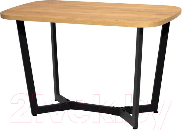 Изображение товара Обеденный стол Millwood Лофт Мюнхен Л 120x70x75 (дуб золотой Craft/металл черный)