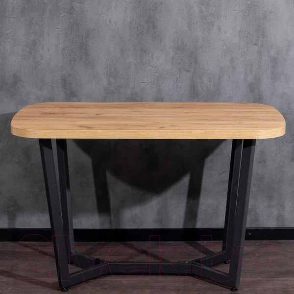 Изображение товара Обеденный стол Millwood Лофт Мюнхен Л 120x70x75 (дуб золотой Craft/металл черный)