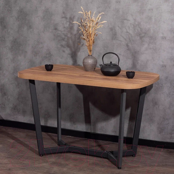 Изображение товара Обеденный стол Millwood Лофт Мюнхен Л 120x70x75 (дуб табачный Craft/металл черный)