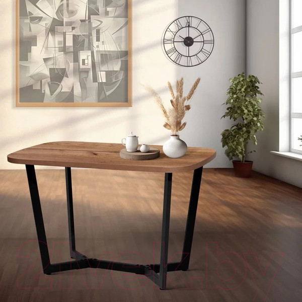 Изображение товара Обеденный стол Millwood Лофт Мюнхен Л 120x70x75 (дуб табачный Craft/металл черный)