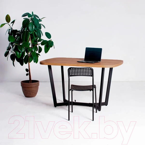 Изображение товара Обеденный стол Millwood Лофт Мюнхен Л 120x70x75 (дуб табачный Craft/металл черный)