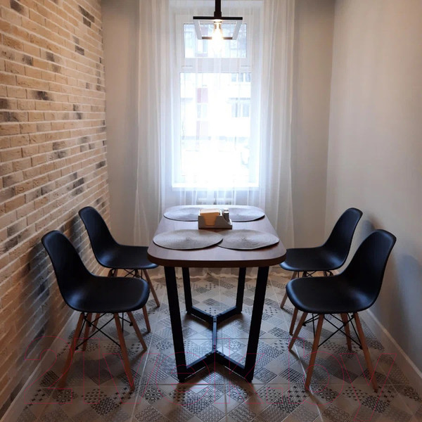 Изображение товара Обеденный стол Millwood Лофт Мюнхен Л 180x90x75 (дуб табачный Craft/металл черный)