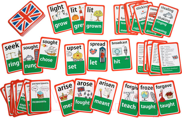 Изображение товара Развивающие карточки Айрис-пресс Английские неправильные глаголы / 9785811259571 (Степичев П.)