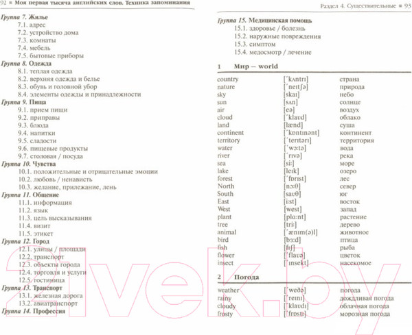 Изображение товара Учебное пособие Айрис-пресс Моя первая 1000 английских слов. Техника запоминания (Литвинов П.)