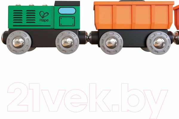 Изображение товара Поезд игрушечный Hape Дизельный грузовой поезд / E3718-HP