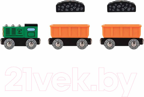 Изображение товара Поезд игрушечный Hape Дизельный грузовой поезд / E3718-HP