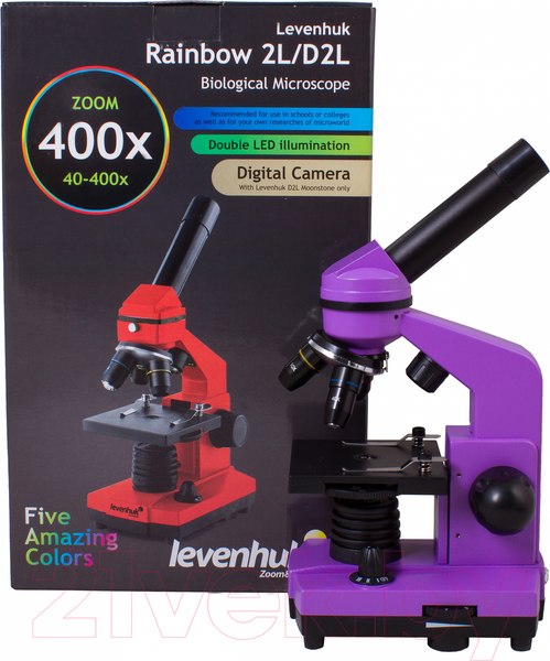 Изображение товара Микроскоп оптический Levenhuk Rainbow 2L / 69036 (Amethyst)