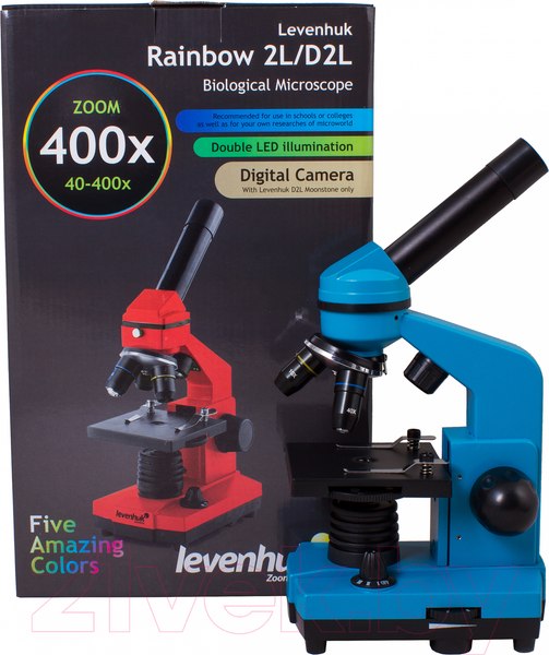 Изображение товара Микроскоп оптический Levenhuk Rainbow 2L / 69037 (Azure)