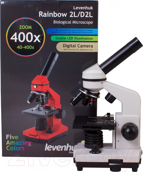 Изображение товара Микроскоп оптический Levenhuk Rainbow 2L / 69035 (Moonstone)