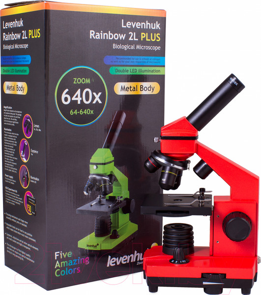 Изображение товара Микроскоп оптический Levenhuk Rainbow 2L Plus / 69045 (Orange)
